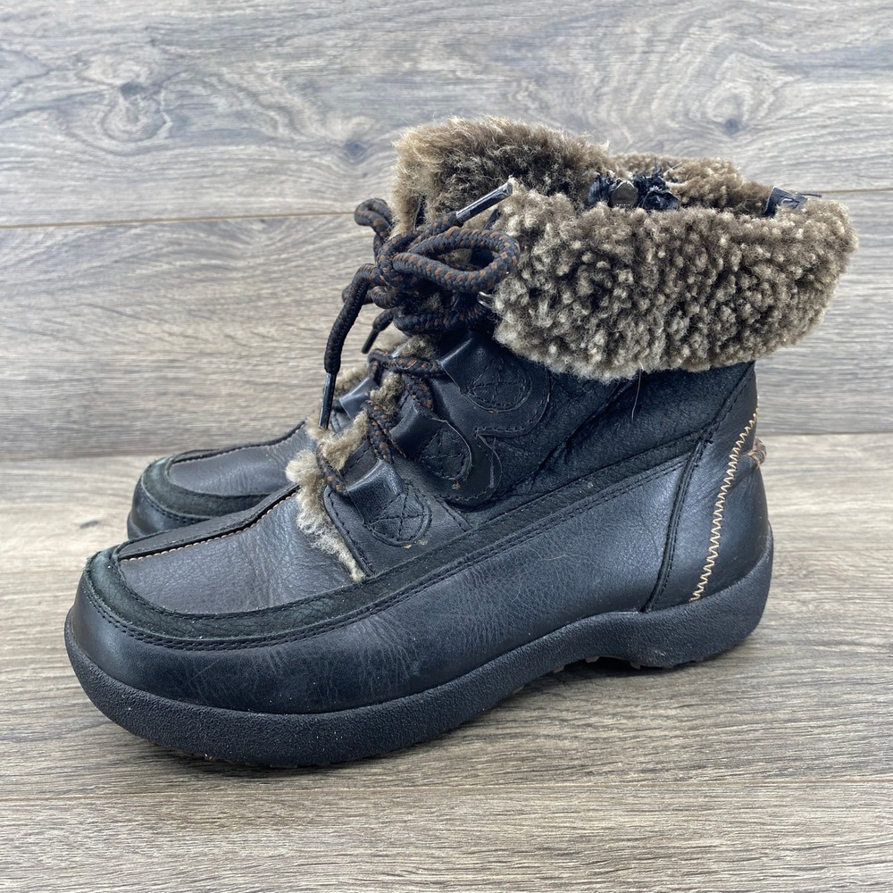 Blondo Winter Boots Women 8.5M Black Leather Shearling AquaProtect B1461-21